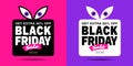 Black Friday creative sale banners set with eyes. Gift box frame for sales and discounts. Vector illustration Royalty Free Stock Photo