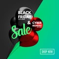 Black Friday and Cyber Monday Sale concept background. Royalty Free Stock Photo