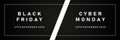 Black friday and Cyber monday sale Web banners. Vector illustration EPS10 Royalty Free Stock Photo