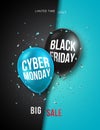 Black Friday and Cyber Monday vertical banner.