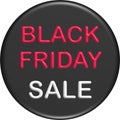 Black Friday 3D signage.3D round button icon for advertising.