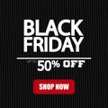 black friday on dark background. shop now. vector Royalty Free Stock Photo