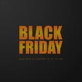 black friday on dark background. shop now. vector Royalty Free Stock Photo