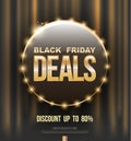 Black Friday deals poster design circle banner