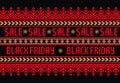 Black friday design with ethnic ornament . Eastern europe ethnic ornament. Vector border element.