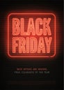 Black Friday discount audacious neon vector banner template for luxury store