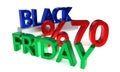 Black Friday discount of seventy percent, 3d rendering Royalty Free Stock Photo