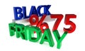 Black Friday discount of seventyfive percent, 3d rendering