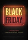 Black Friday discount vivid neon vector banner template for luxury store