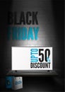 Black friday electronics sale realistic vector banner template