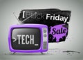 Black Friday, electronics store sale vector illustration
