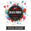 Black Friday Emblem Balloons Percents Banner Royalty Free Stock Photo