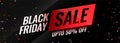 Black friday event sale with confetti design