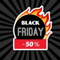 Black friday fire label Royalty Free Stock Photo