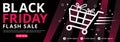 Black Friday flash sale banner with trolly moving fast