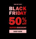 Black Friday. Friday is here. Shop now. Vector illustration.