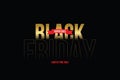 Black Friday gold in shadow, special price to increase your sales during Black Friday November.