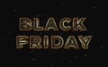 Black Friday golden abstract illustration on dark background Royalty Free Stock Photo