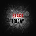 Black Friday. Great sale. Text on the background of a white flash with luminous dust. Cover for the project. Vector Royalty Free Stock Photo