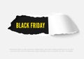 Black Friday hole in paper banner Royalty Free Stock Photo