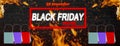 Black friday horizontal rectangular banner for website with the