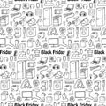 Black Friday household seamless pattern