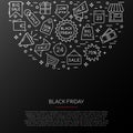 Black Friday icons collection. Royalty Free Stock Photo