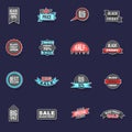 Black Friday icons set vector sticker Royalty Free Stock Photo