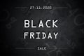 Black friday info banner for 2020 year Royalty Free Stock Photo