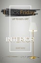 Black friday interior items sale banner vector template