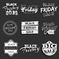 Black friday label, badge with calligraphic design Royalty Free Stock Photo