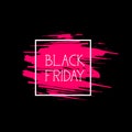 Black Friday Label Big Shopping Promotion Sale Icon, Price Discount Logo On Pink Grunge Background