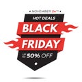 Black friday label price tag sale banner badge template sticker Royalty Free Stock Photo