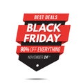 Black friday label price tag sale banner badge template sticker Royalty Free Stock Photo