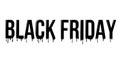 Black Friday lettering with black liquid droplets isolated on white