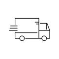 Black friday line icon- delivery express. Vector EPS10 Royalty Free Stock Photo