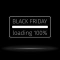 Black Friday 100% loading. Progress loading bar Royalty Free Stock Photo