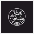 Black Friday logo. Round linear of friday sale