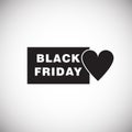 Black friday love on white background