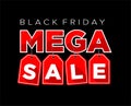 Black friday mega sale banner Royalty Free Stock Photo