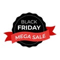 Black Friday mega sale vector retro badge
