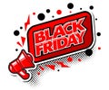 black friday megaphone sticker Royalty Free Stock Photo