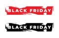 Black Friday minimalistic grunge sale banner. Minimal style Vector illustration. Black Friday isolated on red and black background