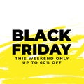 Black Friday minimalistic grunge sale banner. Minimal style Vector illustration. Black Friday isolated on white background