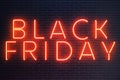 Black Friday - The Most Expected Sale of the Year. Neon Red 3D banner. Grand Discounts. Only once a year, maximum