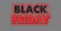 Black Friday neon red glow on strips background Royalty Free Stock Photo