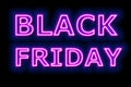 Black Friday sale neon sign in blue on black background