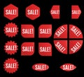 Black Friday New Sale Sticker Set. Red promotion labels Royalty Free Stock Photo