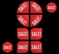 Black Friday New Sale Sticker Set. Red promotion labels Royalty Free Stock Photo