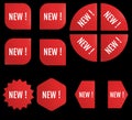 Black Friday New Sale Sticker Set. Red promotion labels Royalty Free Stock Photo